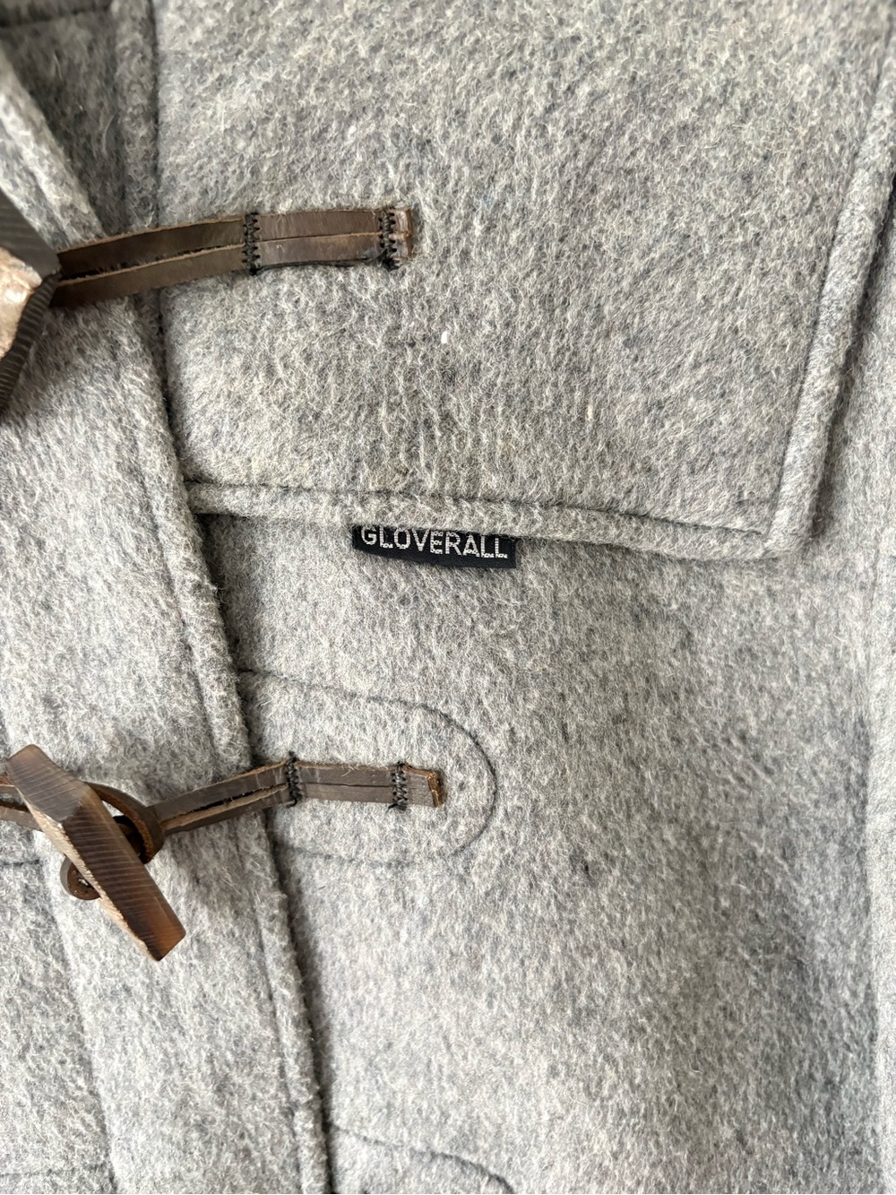 Vintage Gloverall English Duffle Coat Gray Wool Made in England Size US 12 Fall - Picture 8 of 11